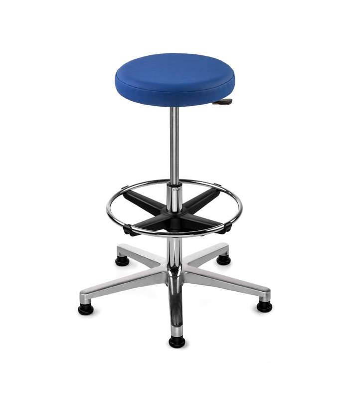 PORTADA Taburete técnico alto WK05 base aluminio asiento permaguard - Imagen 1